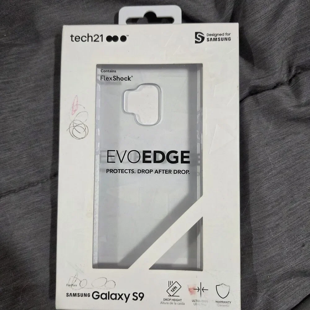 New tech21 T21-6668 EvoEdge Flex Shock Case for Samsung Galaxy S9 Clear White